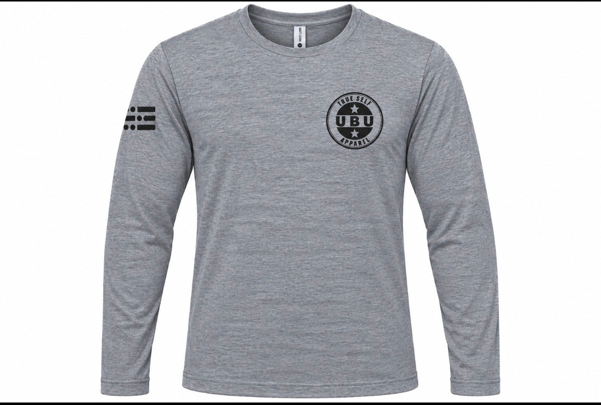 U-B-U Tri-Blend Heather Grey Long Sleeve T-Shirt