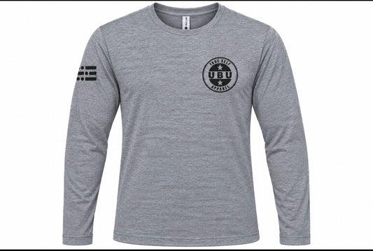 U-B-U Tri-Blend Heather Grey Long Sleeve T-Shirt