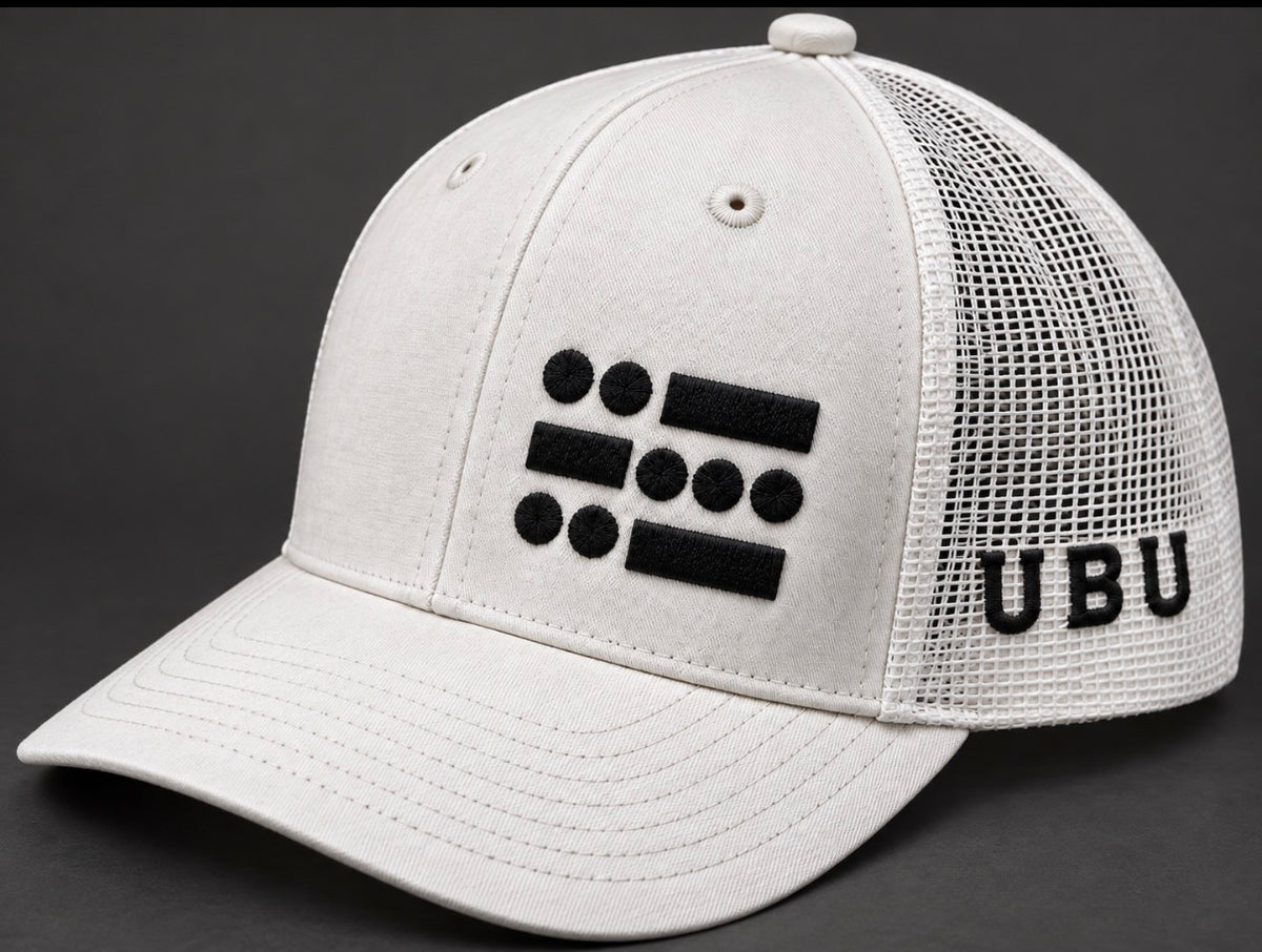 U B U Trucker Style Hat- All White