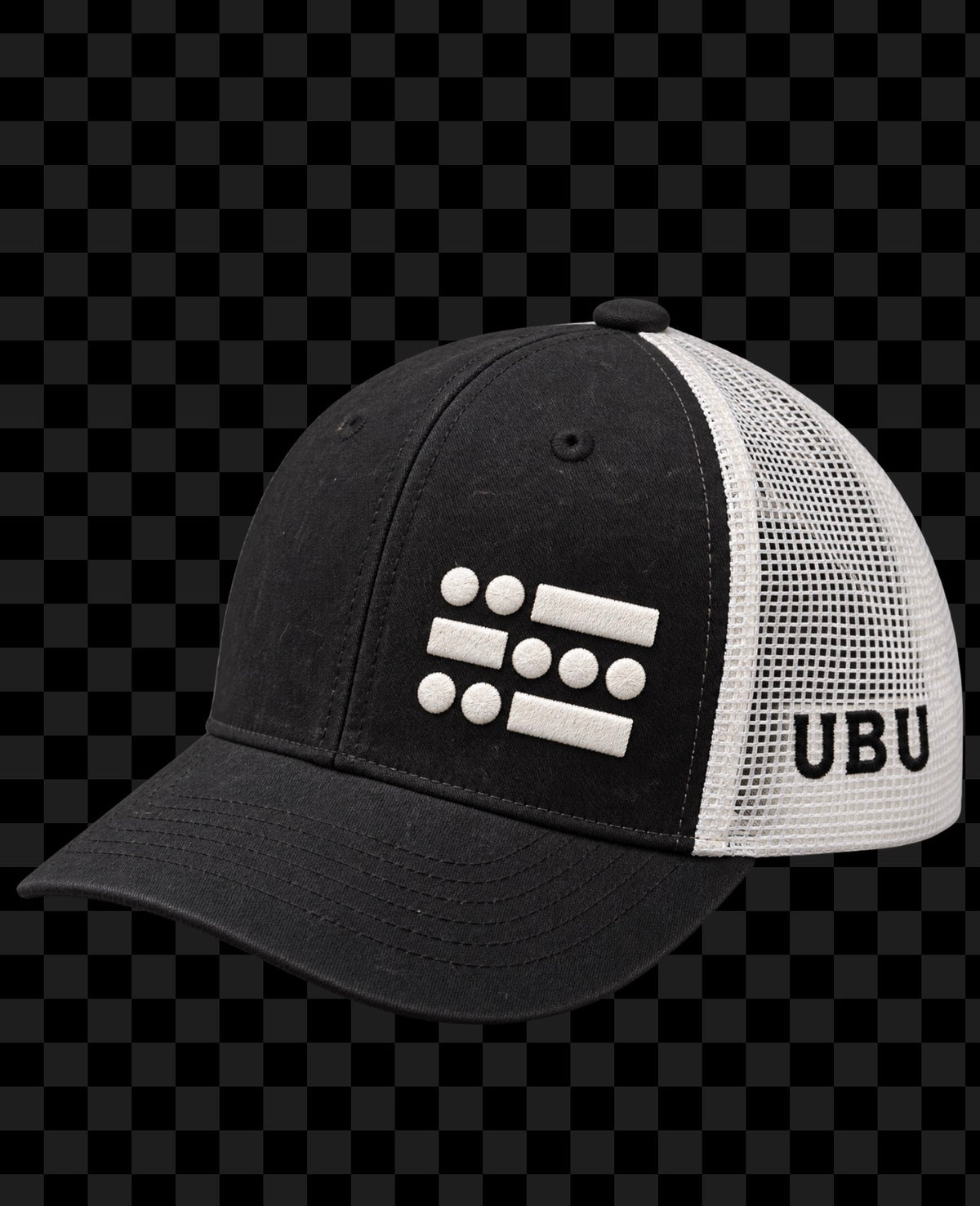 U B U Trucker Style Hat- Black