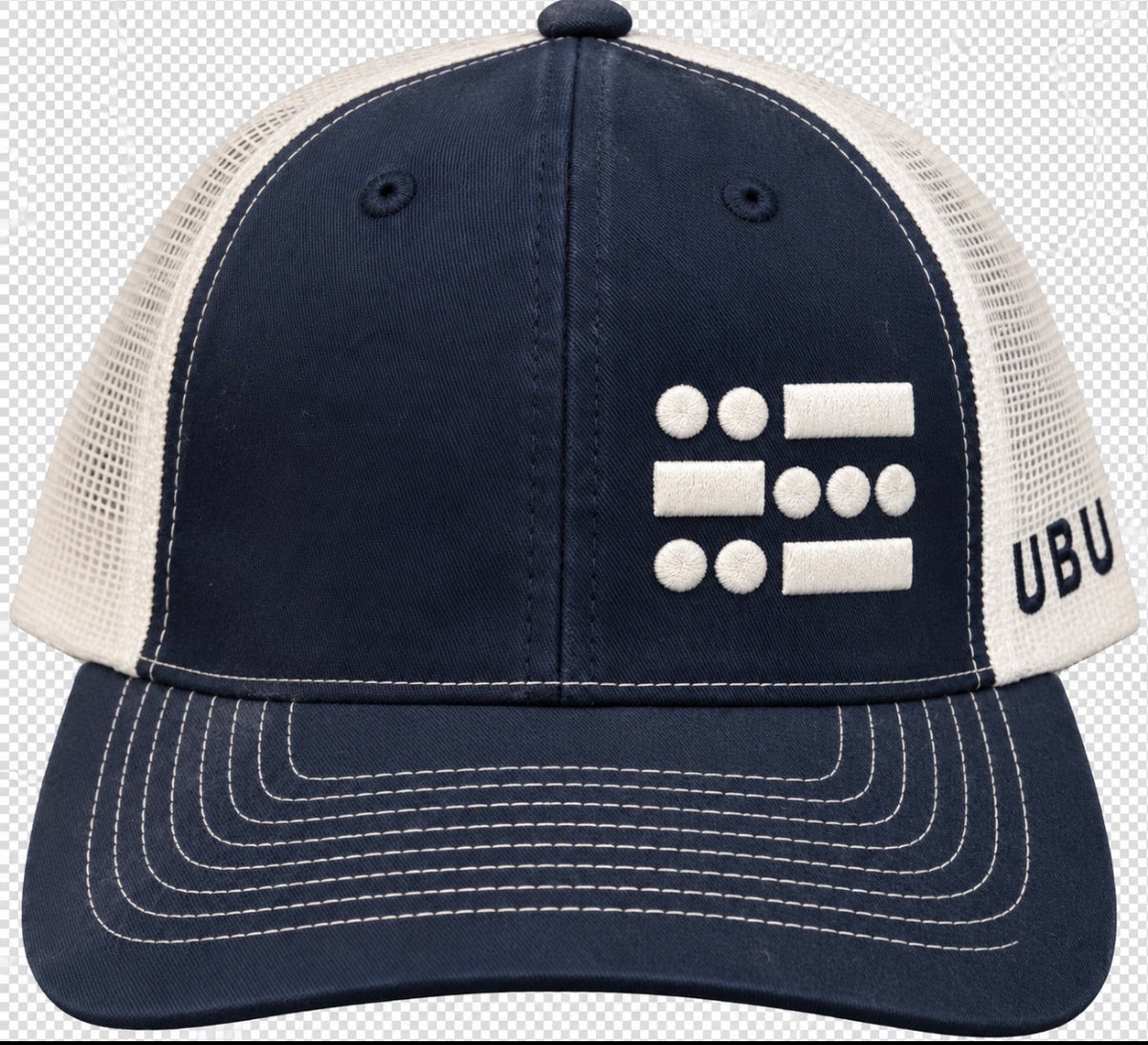 U B U Trucker Style Hat- Navy